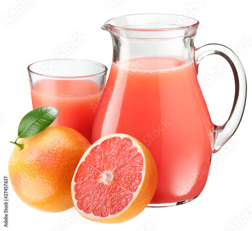 Foto: Grapefruit juice and fruits. Grapefruit juice and fruits.