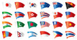 Vektor: Moving flags set - Asia. 24 Vector flags. Moving flags set - Asia. 24 Vector flags.