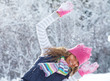 playful girl in winter