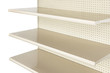 Close-up of empty retail store shelf