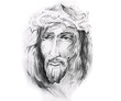 Sketch of tattoo art, Jesus Christ