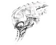 Sketch of tattoo art, monster