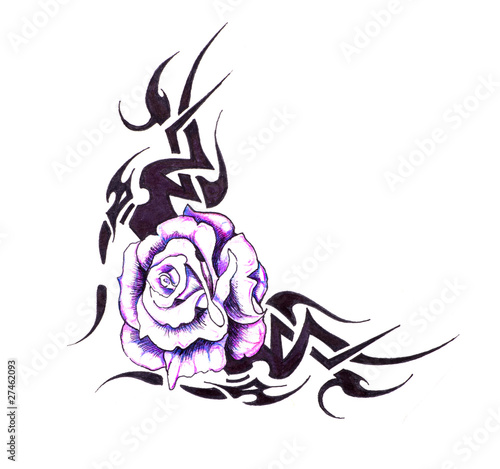 flower with tribal design