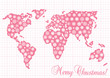 World map with winter snowflakes vector