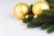 Christmas balls and spruce branch. Christmas balls and spruce branch.
