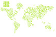 Ecology world map made of eco icons
