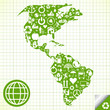 Ecology world map made of eco icons