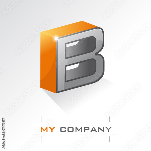 Vecteur : logo entreprise, lettre B en 3D logo entreprise, lettre B en 3D