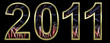 Gold New Year 2011 isolated on the black background.