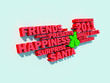 Illustration: A collage of 3d words on the topic of Christmas A collage of 3d words on the topic of Christmas
