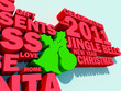 Illustration: A collage of 3d words on the topic of Christmas A collage of 3d words on the topic of Christmas