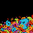 Abstract mathematics background with colorful numbers Abstract mathematics background with colorful numbers