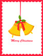 Christmas bell in holly leaves as a symbol of holiday