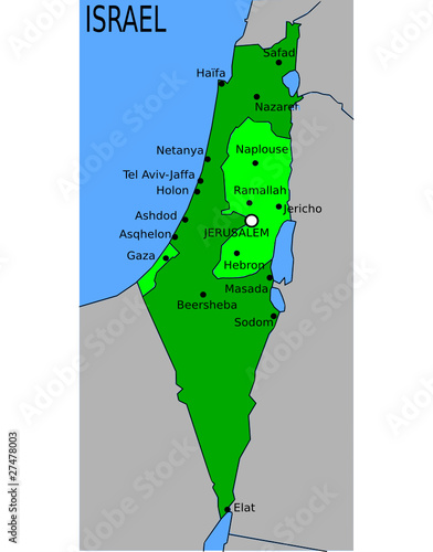 Vector: Carte des Villes Principales d'Israël Carte des Villes Principales d'Israël