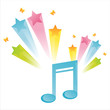 musical note with star splash musical note with star splash