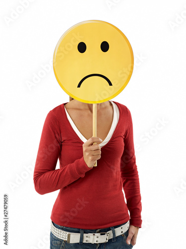 Photo: woman with emoticon woman with emoticon
