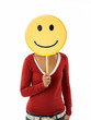 Photo: woman with emoticon woman with emoticon