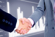handshake isolated on business background.