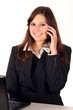 Jeune femme au téléphone dans un bureau Jeune femme au téléphone dans un bureau