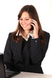 Jeune femme au téléphone dans un bureau Jeune femme au téléphone dans un bureau