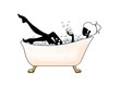 Woman bathing glamorous