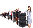 contemporary office chair and businesswoman