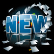 "New" logo-ul cu vârtej de vânt de hârtie în jurul ei