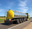 Big fuel gas tanker truck on highway