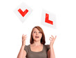 Photo: Pretty teenage girl passing her driving test Pretty teenage girl passing her driving test