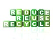 Green blocks that spells out REDUCE, REUSE & RECYCLE Green blocks that spells out REDUCE, REUSE & RECYCLE