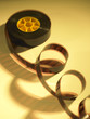 The movie. Film reel with warm lighting
