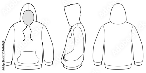 Vector: Hooded sweater template vector illustration. Hooded sweater template vector illustration.