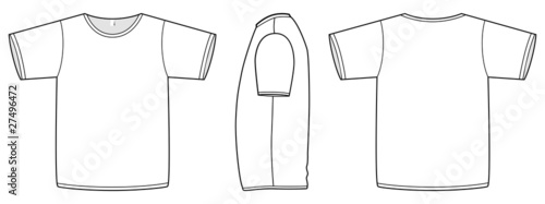 Vector: Basic unisex T-shirt template vector illustration. Basic unisex T-shirt template vector illustration.