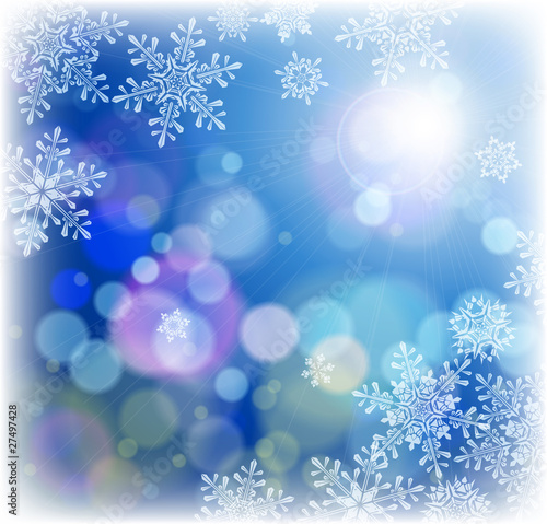 Vector: snowflakes & blue background snowflakes & blue background