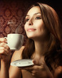 Beautiful Woman Drinking Coffee