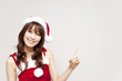 a portrait of santa woman isolated on white background
