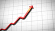 Graph rising and falling on tiles background