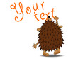 hedgehog writes text on a wall hedgehog writes text on a wall