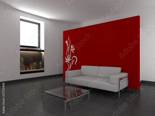  Living Room on Modern Living Room With Red Wall    Angelo Sarnacchiaro  27513449