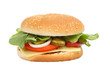 Cheeseburger isolated over white background