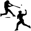 Giocatori di baseball - silhouettes Giocatori di baseball - silhouettes