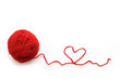 Wool yarn with heat symbol
