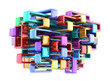 Shiny colorful abstract construction. 3D background
