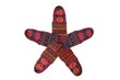 Star made of homemade wool socks isolated