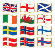 Wavy gold frame flags - Northern Europe