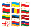 Wavy gold frame flags - Eastern Europe