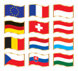Wavy gold frame flags - Central Europe