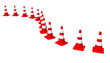 3D Baustellen Pylonen in Reihe 02 3D Baustellen Pylonen in Reihe 02