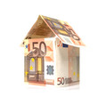 Maison construite en billet de 50 euros Maison construite en billet de 50 euros