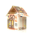 Maison construite en billet de 50 euros Maison construite en billet de 50 euros